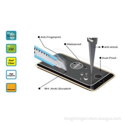 High-transparent tempered-glass screen protector for iPhone 6, 0.2mm thickness, anti-scratches